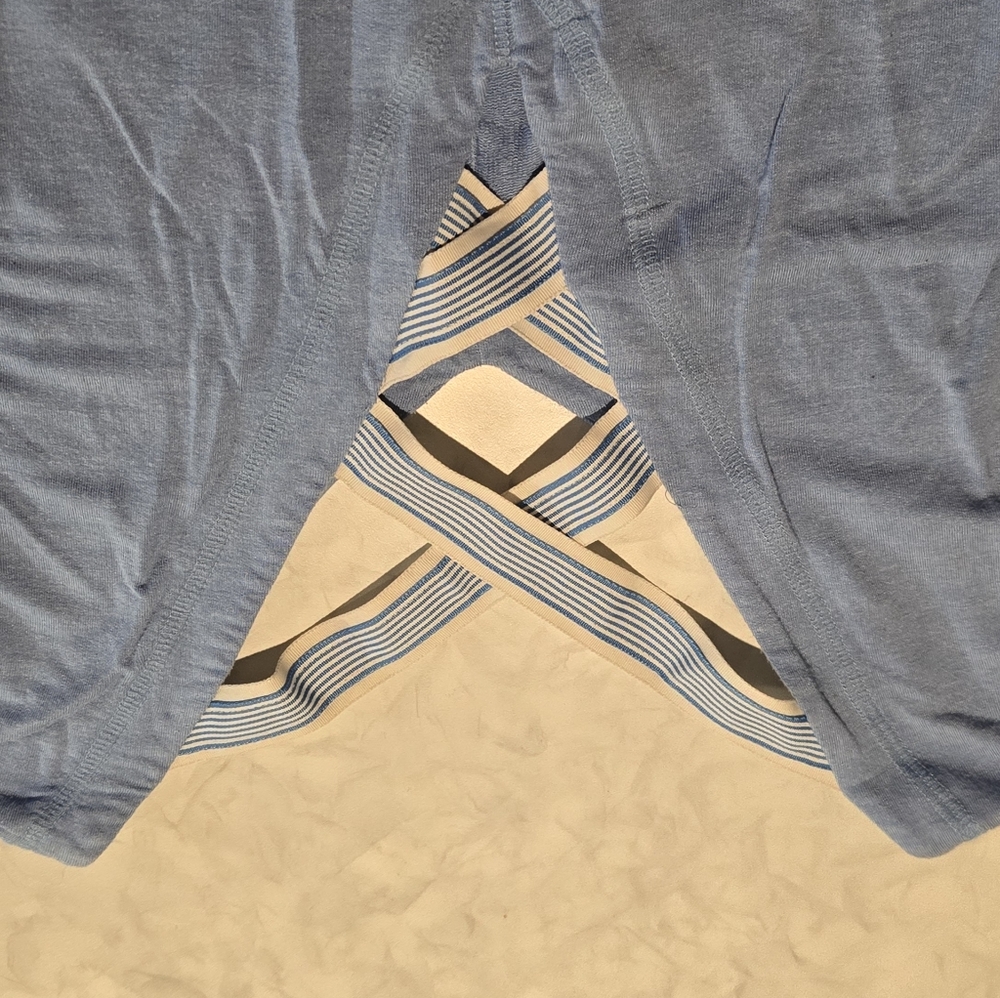 Lilly Pulitzer Baby Blue Long Sleeve Athletic Top With Criss Cross Ribbon Detail